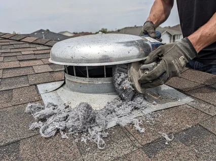 Cleaning Dryer Vent On Roof in Gastonia