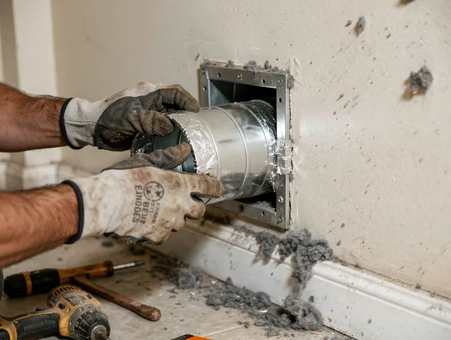 Professional dryer vent repair and installation by Gastonia Dryer Vent Cleaning in Gastonia